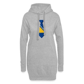 Lien avec la Bosnie - Sweat-shirt à capuche long Femme - gris chiné - Devant