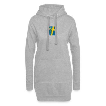Drapeau de la Suède - Sweat-shirt à capuche long Femme - gris chiné - Devant