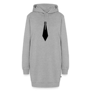 Gefälschte Krawatte - Hoodie-Kleid - Grau meliert - Vorne