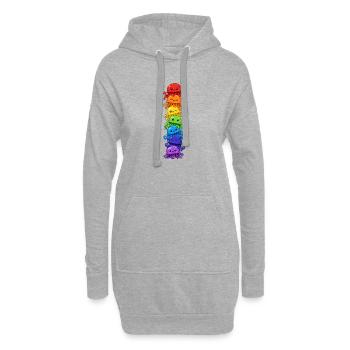  Regenbogen-qualle Pride Kawaii Niedlich Lgbtq - Hoodie-Kleid - Grau meliert - Vorne