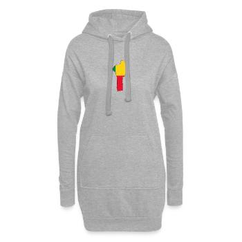 bénin - Sweat-shirt à capuche long Femme - gris chiné - Devant
