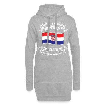 Ich muss nach Kroatien! Zagreb Urlaubsland Land - Hoodie-Kleid - Grau meliert - Vorne