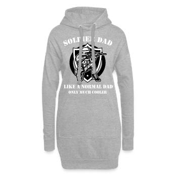 Soldat papa - Sweat-shirt à capuche long Femme - gris chiné - Devant