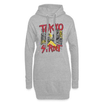 Travel To Tokyo 80s Retro Vintage - Hoodie-Kleid - Grau meliert - Vorne
