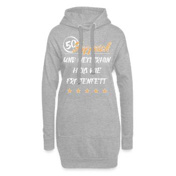 50. Geburtstag lustig Frittenfett - Hoodie-Kleid - Grau meliert - Vorne