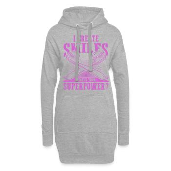 Dentiste smile - Sweat-shirt à capuche long Femme - gris chiné - Devant