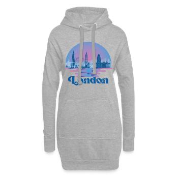 London Skyline Vereinigtes Königreich Reisen - Hoodie-Kleid - Grau meliert - Vorne