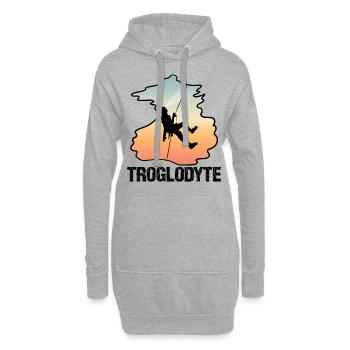 Troglodyte drôle de spéléologie - Spéléologie de l’explorateur de grottes - Sweat-shirt à capuche long Femme - gris chiné - Devant