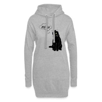 Cute Cat Meow - Amoureux des chats - Sweat-shirt à capuche long Femme - gris chiné - Devant