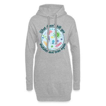 Ce qui ne vous tue pas mute la biologie amusante - Sweat-shirt à capuche long Femme - gris chiné - Devant