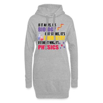 S’il bouge, c’est de la biologie, de la chimie, de la physique, c’est drôle - Sweat-shirt à capuche long Femme - gris chiné - Devant