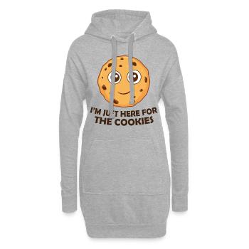 Je suis juste là pour les biscuits - Sweat-shirt à capuche long Femme - gris chiné - Devant