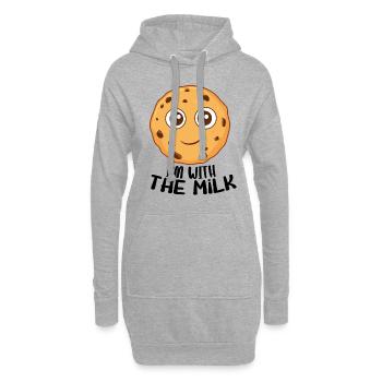 Süßer Keks - Ich bin mit der Milch - Hoodie-Kleid - Grau meliert - Vorne