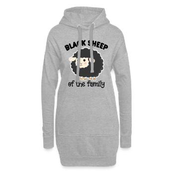Mouton noir de la famille - Sweat-shirt à capuche long Femme - gris chiné - Devant
