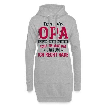 Opas Opa Opas Geschenk - Hoodie-Kleid - Grau meliert - Vorne