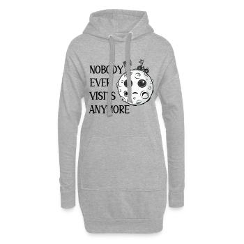 Drôle d’atterrissage sur la lune que personne ne visite plus - Sweat-shirt à capuche long Femme - gris chiné - Devant