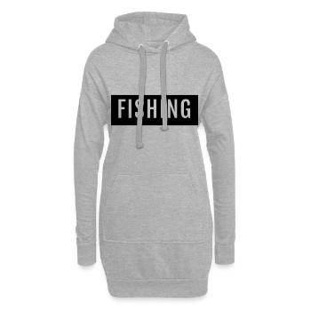 logo de pêche - Sweat-shirt à capuche long Femme - gris chiné - Devant