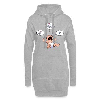 CD - Baby Kreisch Flasche Windel Schnuller Essen - - Hoodie-Kleid - Grau meliert - Vorne