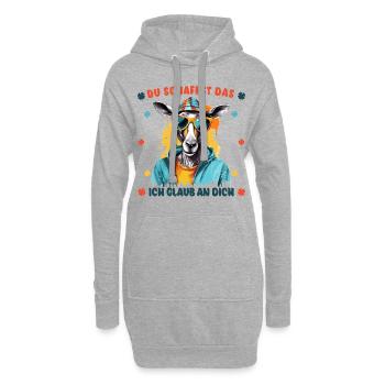 Du schaffst das! Ich glaub an dich! Glücksbringer - Hoodie-Kleid - Grau meliert - Vorne