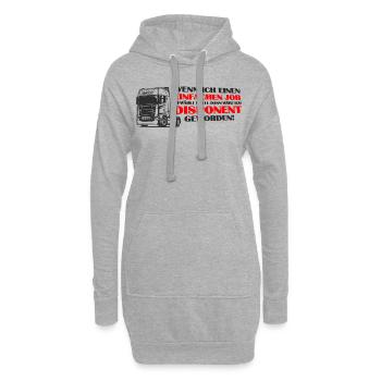 Einfachen Job gewählt ... LKW Fahrer Disponent - Hoodie-Kleid - Grau meliert - Vorne