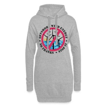 Énergie éolienne offshore Non merci, arrêtez - Sweat-shirt à capuche long Femme - gris chiné - Devant