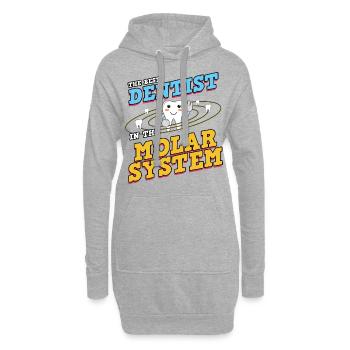 Zahnarzt Zahnarzthelferin Universum I Geschenk - Hoodie-Kleid - Grau meliert - Vorne