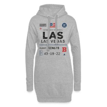 Etikett des Flughafens Las Vegas - Hoodie-Kleid - Grau meliert - Vorne