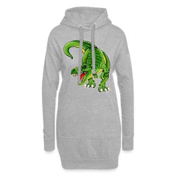Rex - T Rex - Dinosaures - Sweat-shirt à capuche long Femme - gris chiné - Devant