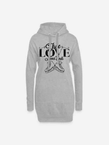 Love Figureskating Wahre Liebe vergeht nie - Hoodie-Kleid - Grau meliert