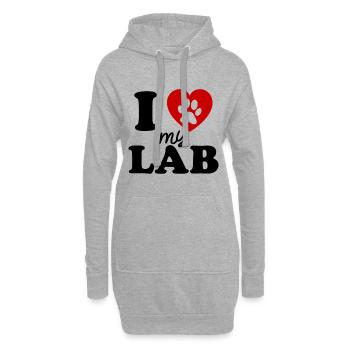Labrador - Sweat-shirt à capuche long Femme - gris chiné - Devant