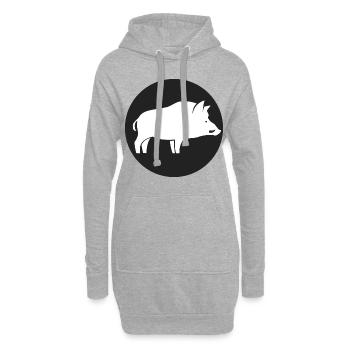 Chasse chasser chasseur sanglier cadeau cool - Sweat-shirt à capuche long Femme - gris chiné - Devant