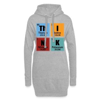 Think - Periodic Table Elements - Hoodie Dress - heather grey - Front