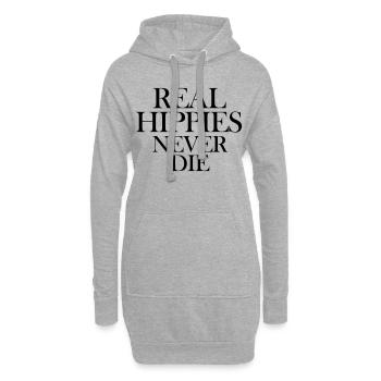 real hippies never die - Sweat-shirt à capuche long Femme - gris chiné - Devant