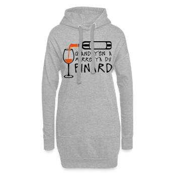 quand marre pinard bouteille vin alcool humour - Sweat-shirt à capuche long Femme - gris chiné - Devant