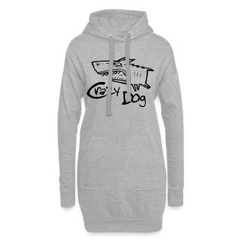 crazy dog 1 - Hoodie-Kleid - Grau meliert - Vorne