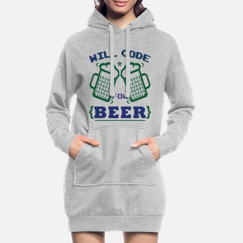 Funny Beer Coding Coder Hoodie Dress