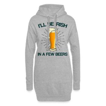 Irisch in wenigen Bieren St. Patrick's Day Geschen - Hoodie-Kleid - Grau meliert - Vorne