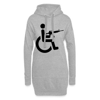Rollstuhlfahrer mit Waffe # - Hoodie-Kleid - Grau meliert - Vorne