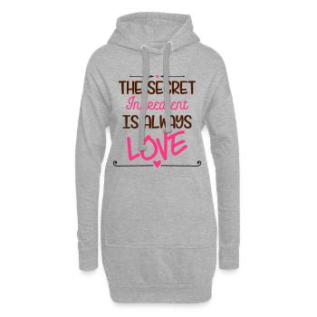 Geheime Zutat Liebe - Hoodie-Kleid - Grau meliert - Vorne
