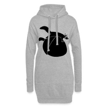 L'écureuil contre le gland (noir) - Sweat-shirt à capuche long Femme - gris chiné - Devant