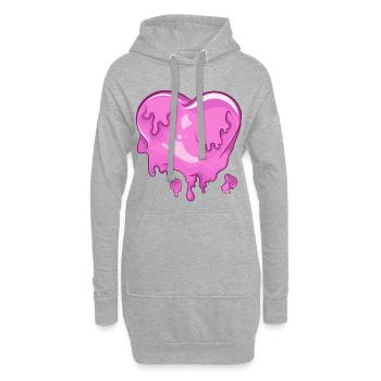 melted heart - Hoodie Dress - heather grey - Front