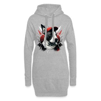 Bull Terrier Street Art Casquette - Sweat-shirt à capuche long Femme - gris chiné - Devant