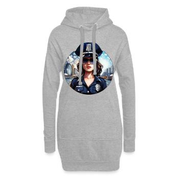 Polizistin - Hoodie-Kleid - Grau meliert - Vorne