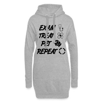 Tiermediziner Routine - Hoodie-Kleid - Grau meliert - Vorne
