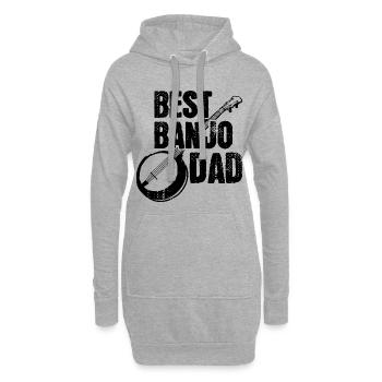 Banjospieler Papa - Hoodie-Kleid - Grau meliert - Vorne