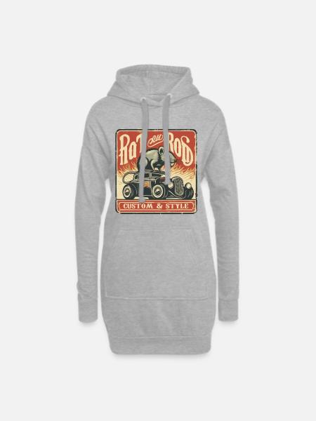 Chemise Ratsking Ratlook – Style rustique personnalisé - Sweat-shirt à capuche long Femme - gris chiné
