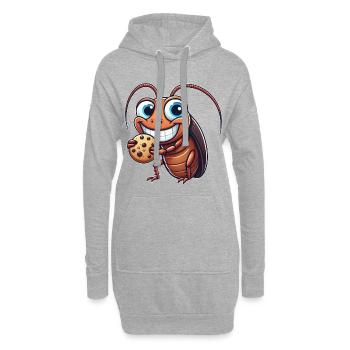 Lustiger Keks Kakerlake süßer Nachtisch Comic - Hoodie-Kleid - Grau meliert - Vorne