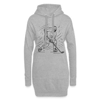Eishockeyspieler Skizze - Hoodie-Kleid - Grau meliert - Vorne
