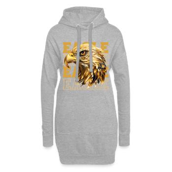 Tête d’aigle Or Oiseau de proie Oiseau Nature animale - Sweat-shirt à capuche long Femme - gris chiné - Devant