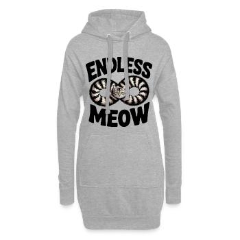 Endlose Miau-Katze - Hoodie-Kleid - Grau meliert - Vorne